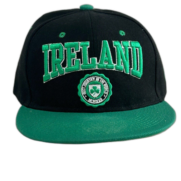 Ireland Design Cap Hat Unisex Snapback Navy Green The Best Country in the World - Picture 1 of 10